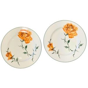 Like New Set of Two Yellow Dinner Plates Rhapsody by Retroneu